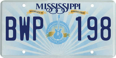 MS license plate BWP198