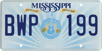 MS license plate BWP199