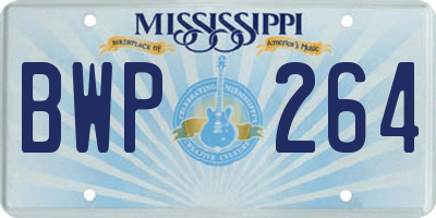 MS license plate BWP264