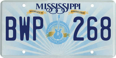 MS license plate BWP268