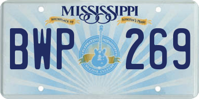 MS license plate BWP269