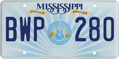 MS license plate BWP280