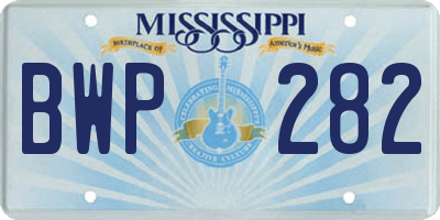 MS license plate BWP282