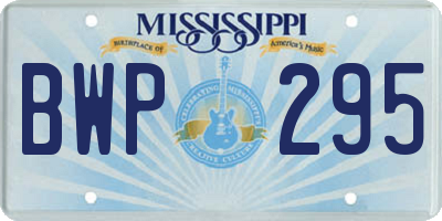 MS license plate BWP295