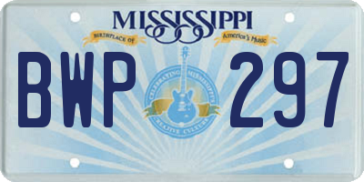 MS license plate BWP297