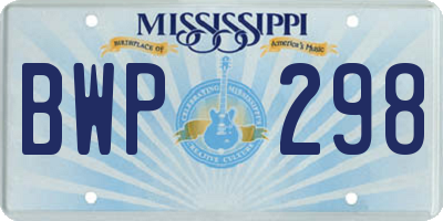 MS license plate BWP298