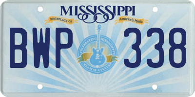 MS license plate BWP338