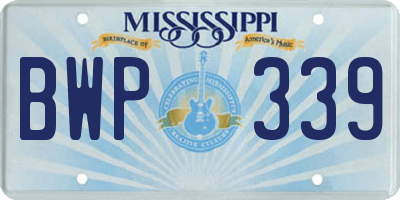 MS license plate BWP339