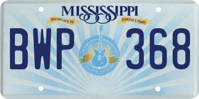 MS license plate BWP368