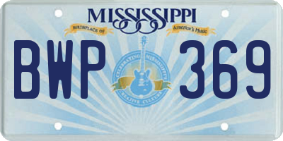 MS license plate BWP369