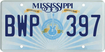 MS license plate BWP397