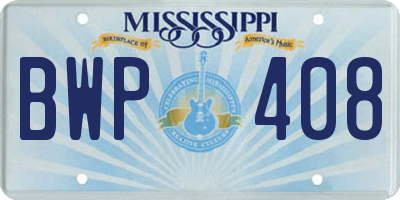 MS license plate BWP408