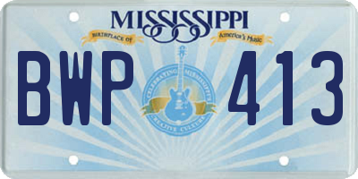 MS license plate BWP413