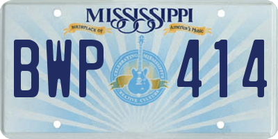 MS license plate BWP414