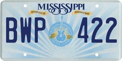 MS license plate BWP422