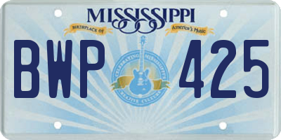 MS license plate BWP425