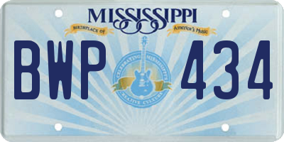 MS license plate BWP434