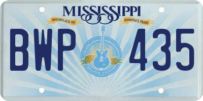 MS license plate BWP435