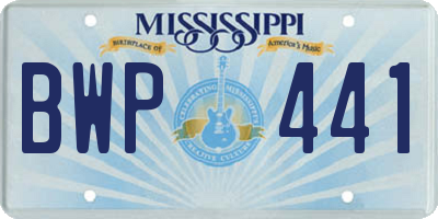 MS license plate BWP441