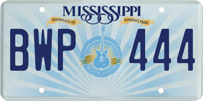 MS license plate BWP444