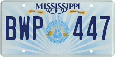 MS license plate BWP447