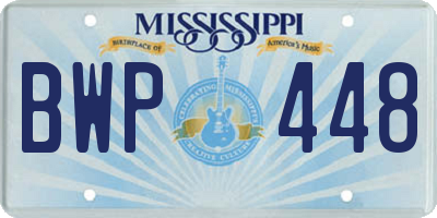 MS license plate BWP448