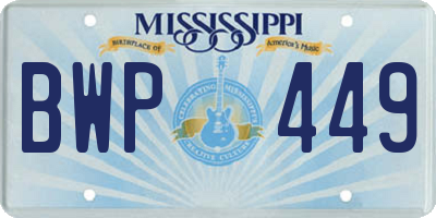 MS license plate BWP449