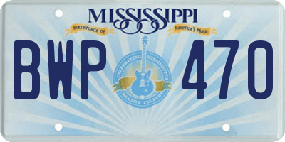 MS license plate BWP470