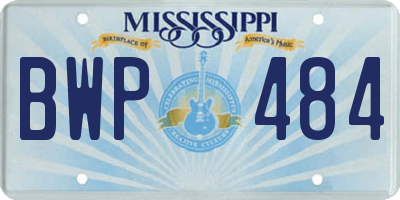 MS license plate BWP484