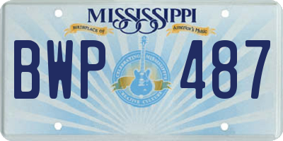 MS license plate BWP487