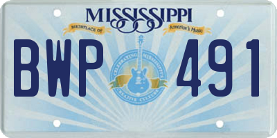 MS license plate BWP491