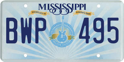 MS license plate BWP495