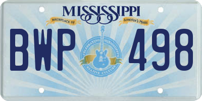 MS license plate BWP498