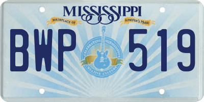 MS license plate BWP519