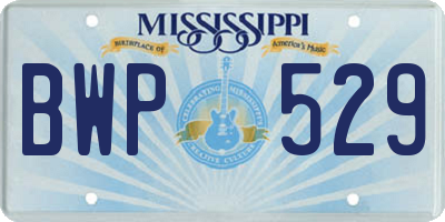 MS license plate BWP529