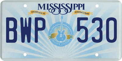 MS license plate BWP530