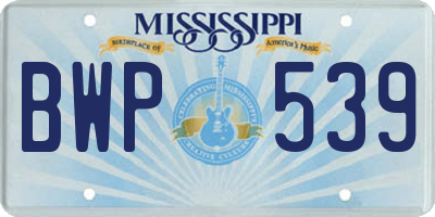 MS license plate BWP539