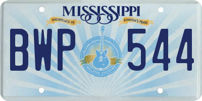 MS license plate BWP544