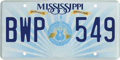 MS license plate BWP549