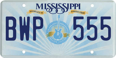 MS license plate BWP555