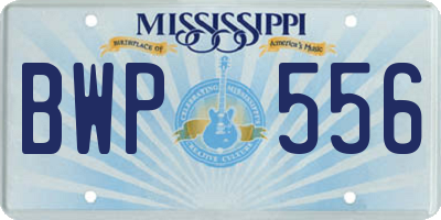 MS license plate BWP556
