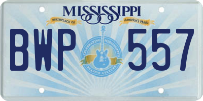 MS license plate BWP557