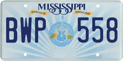 MS license plate BWP558