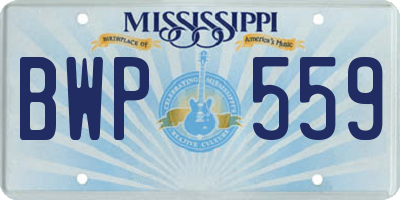 MS license plate BWP559