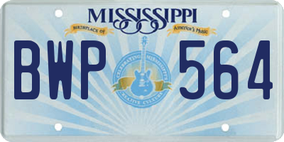 MS license plate BWP564