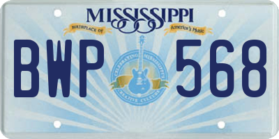MS license plate BWP568