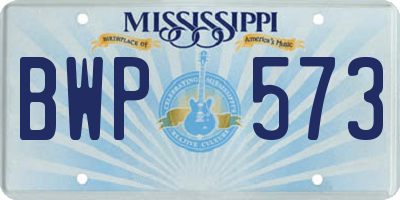 MS license plate BWP573