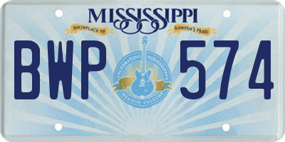 MS license plate BWP574