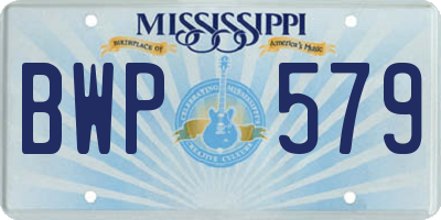 MS license plate BWP579