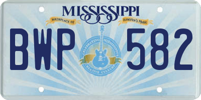 MS license plate BWP582
